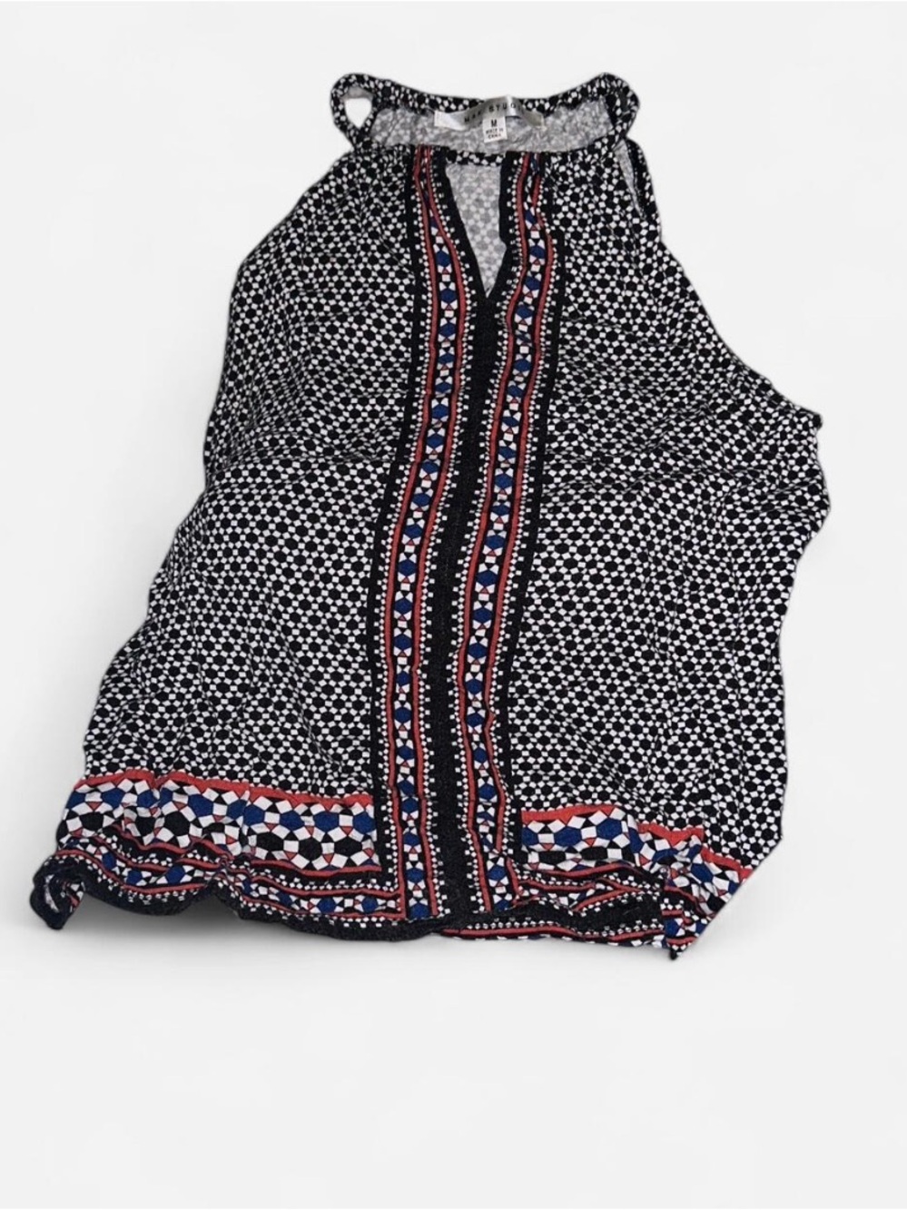 Max Studio Black and White Geometric Blouse